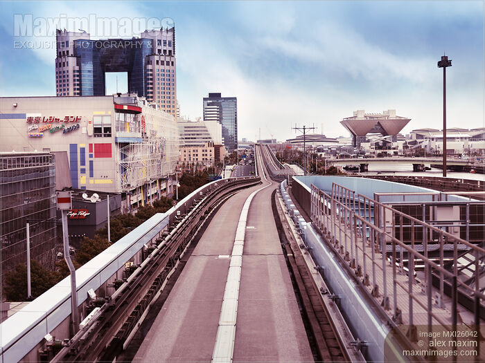 Stock photo of New Transit Yurikamome line at Odaiba Tokyo Buy commercial use license at MaximImages