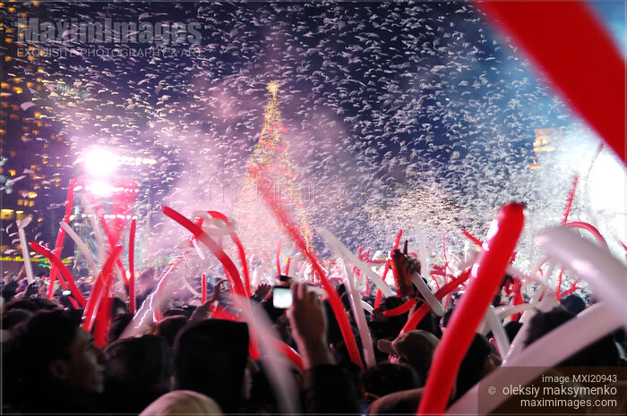 Stock photo of New Year Celebration in Toronto Buy commercial use license at MaximImages