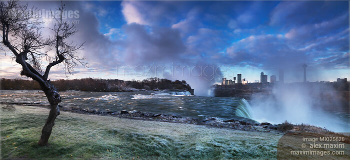 Stock photo of Niagara Falls dramatic panoramic scenery Buy commercial use license at MaximImages
