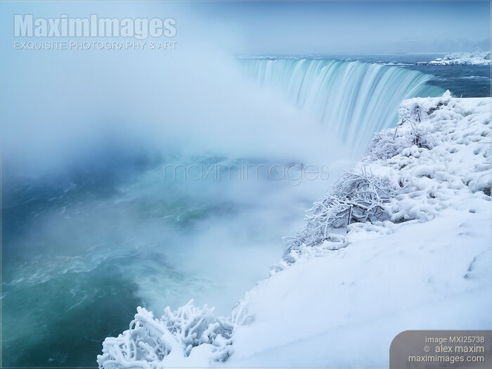 Stock photo of Niagara Falls in Winter Buy commercial use license at MaximImages