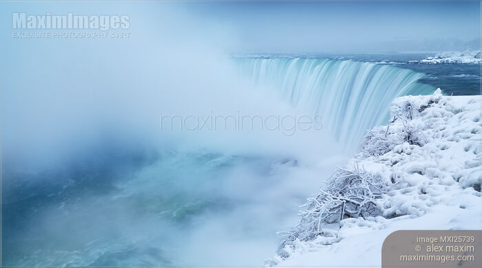 Niagara Falls in Winter Panorama Stock photo of Niagara Falls in Winter Panorama Buy commercial use license at MaximImages