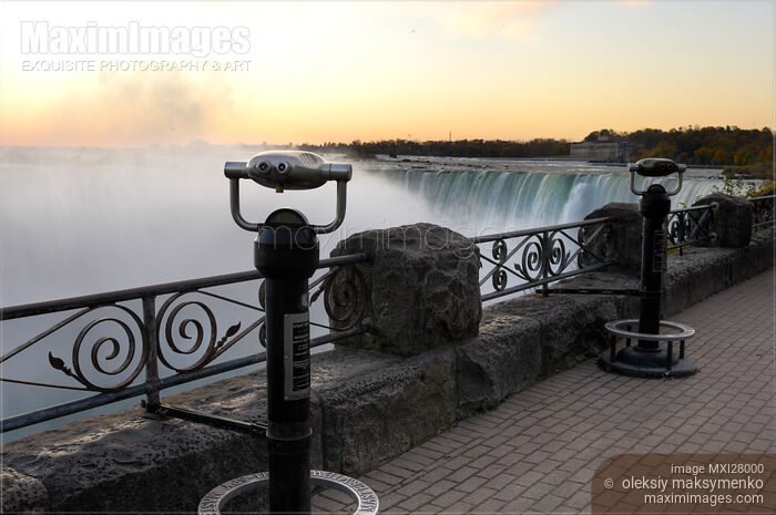 Stock photo of Niagara Falls observation binoculars Buy commercial use license at MaximImages