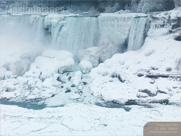 Stock photo of Niagara Falls Wintertime Scenic Buy commercial use license at MaximImages