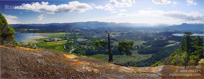 North Cowichan Valley panoramic aerial nature scenery Vancouver Island Stock photo of North Cowichan Valley panoramic aerial nature scenery Vancouver Island Buy commercial use license at MaximImages