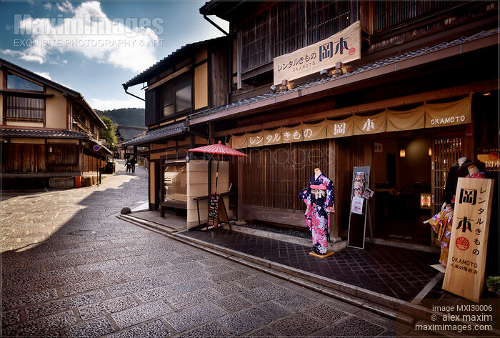 Stock photo of Okamoto rental kimono store in Kyoto Japan Buy commercial use license at MaximImages