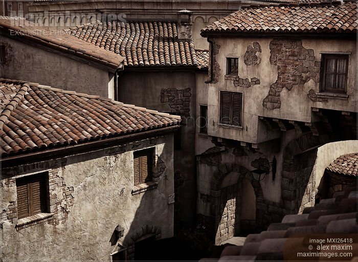 Stock photo of Old rustic Venetian houses antique architecture Buy commercial use license at MaximImages