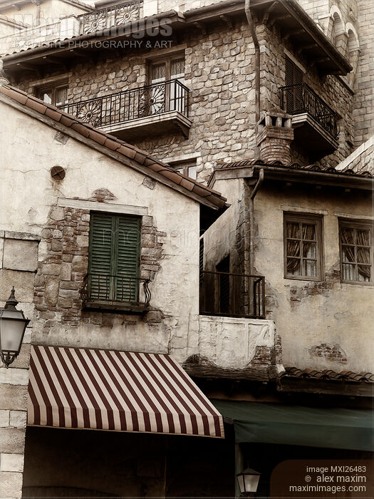 Old rustic Venetian houses architecture detail Stock photo of Old rustic Venetian houses architecture detail Buy commercial use license at MaximImages