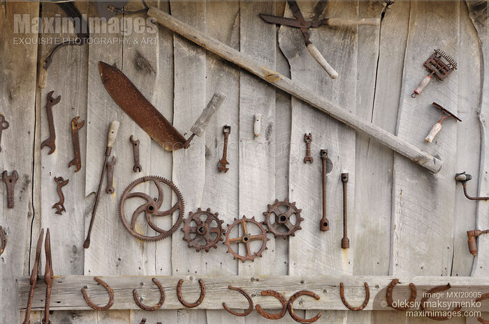 Stock photo of Old Tools Buy commercial use license at MaximImages