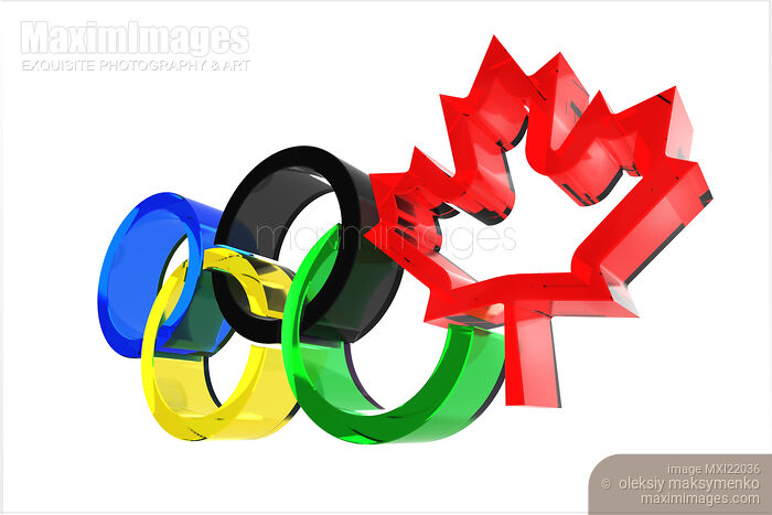 Olympic Rings with a Red Maple Leaf Stock image of Olympic Rings with a Red Maple Leaf Buy commercial use license at MaximImages