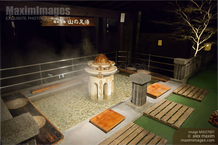 Onsen foot bath Stock photo of Onsen foot bath Buy commercial use license at MaximImages