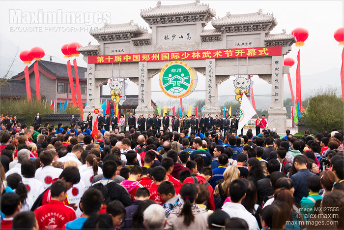 Stock photo of Opening ceremony of 10th Zhengzhou International Wushu Fetival in DengFeng Buy commercial use license at MaximImages