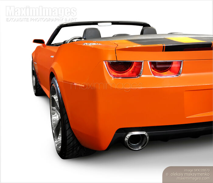 Orange Sports Car Back Stock photo of Orange Sports Car Back Buy commercial use license at MaximImages