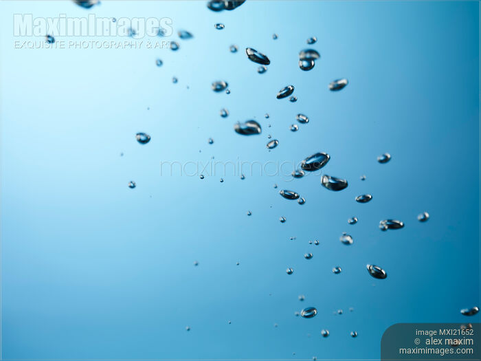 Stock photo of Oxygen Bubbles in Water Buy commercial use license at MaximImages