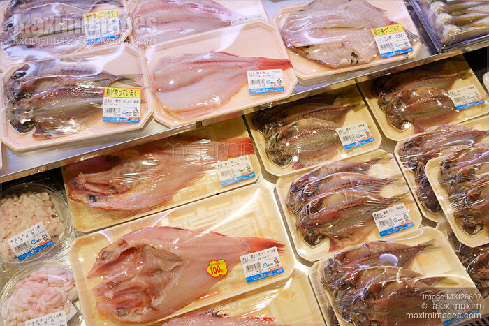 Packaged fish in supermarket Stock photo of Packaged fish in supermarket Buy commercial use license at MaximImages