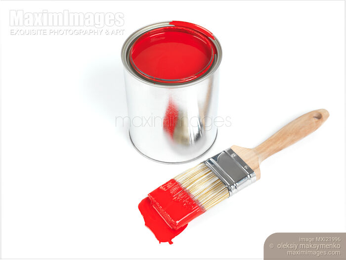 Stock photo of Painting Brush and a Can of Paint Buy commercial use license at MaximImages