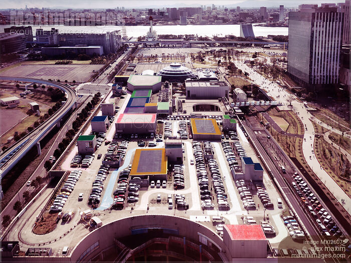 Palette town Odaiba Tokyo aerial view Stock photo of Palette town Odaiba Tokyo aerial view Buy commercial use license at MaximImages
