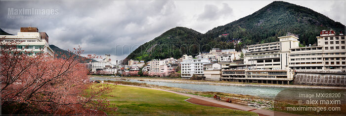 Stock photo of Panorama of Hot spring resort town Gero Buy commercial use license at MaximImages