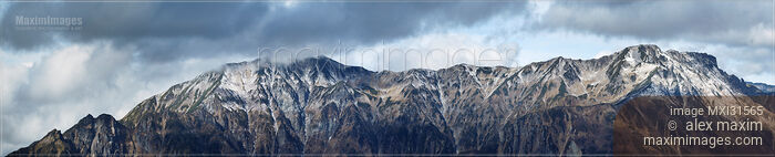 Panoramic landscape of Mount Kasa and Mt Nuketo mountain ridge from Hotaka mountain Japan Northern Alps Stock photo of Panoramic landscape of Mount Kasa and Mt Nuketo mountain ridge from Hotaka mountain Japan Northern Alps Buy commercial use license at MaximImages