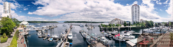 Stock photo of Panoramic view of Nanaimo Waterfront Vancouver Island Buy commercial use license at MaximImages