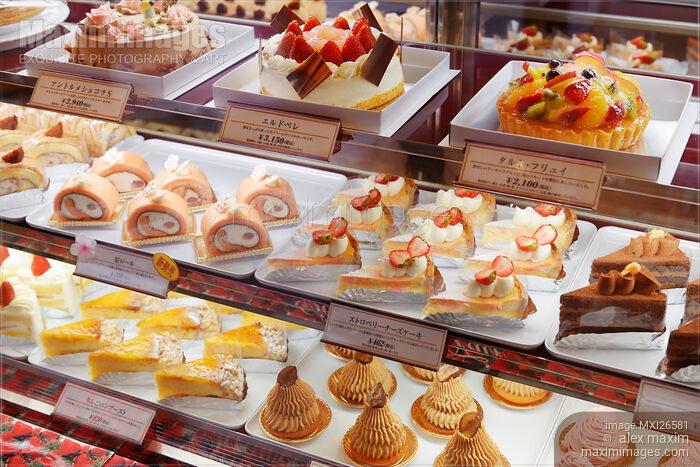 Pastries and cakes at cafe Stock photo of Pastries and cakes at cafe Buy commercial use license at MaximImages