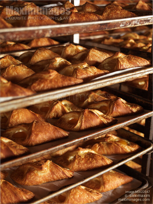 Stock photo of Pastries on Baking Trays Buy commercial use license at MaximImages