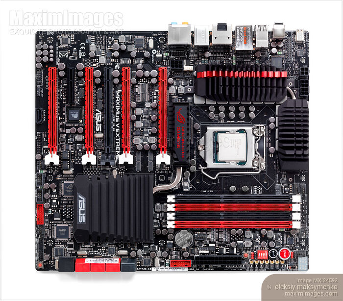 Stock photo of PC computer motherboard Buy commercial use license at MaximImages