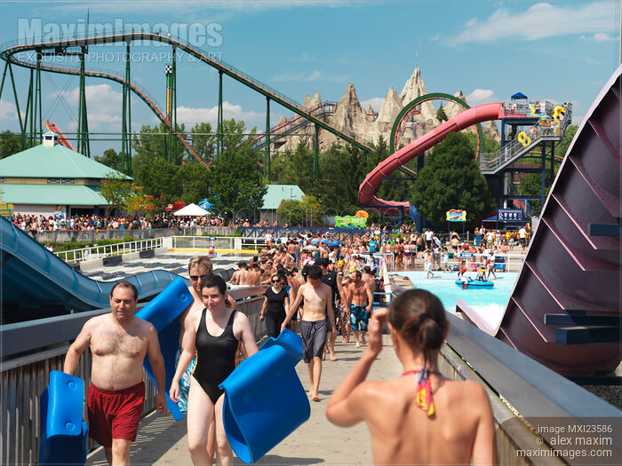 Stock photo of People at Canada's Wonderland Amusement Park Buy commercial use license at MaximImages