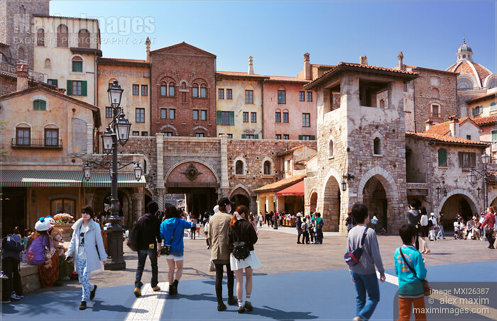 Stock photo of People at Disneysea theme park in Tokyo Buy commercial use license at MaximImages