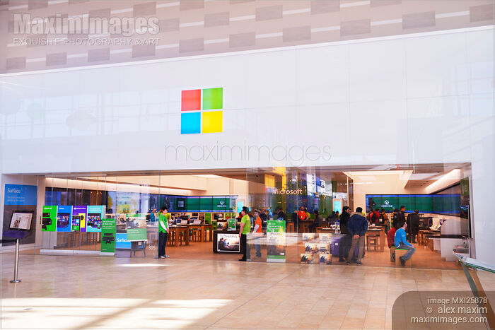 People at Microsoft store in Canada Stock photo of People at Microsoft store in Canada Buy commercial use license at MaximImages