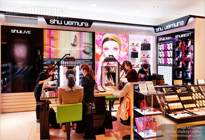 People at Shu Uemura makeup store Stock photo of People at Shu Uemura makeup store Buy commercial use license at MaximImages