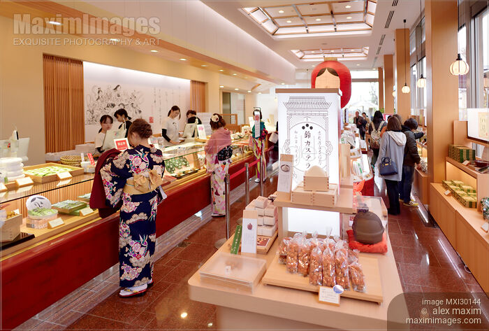 People buying desserts and sweets at Fumon-an cafe in Kyoto Japan Stock photo of People buying desserts and sweets at Fumon-an cafe in Kyoto Japan Buy commercial use license at MaximImages