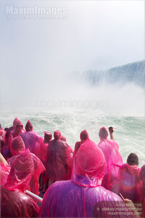 Stock photo of People on boat ride at Niagara Falls Buy commercial use license at MaximImages
