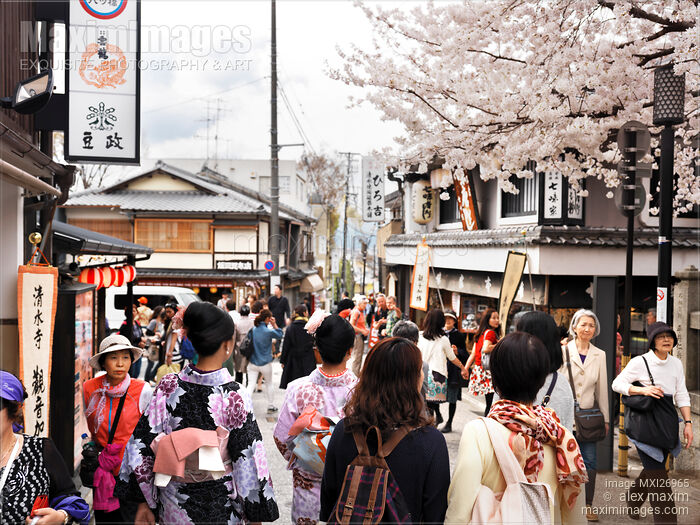 Stock photo of People on Matsubara dori street in Kyoto Buy commercial use license at MaximImages