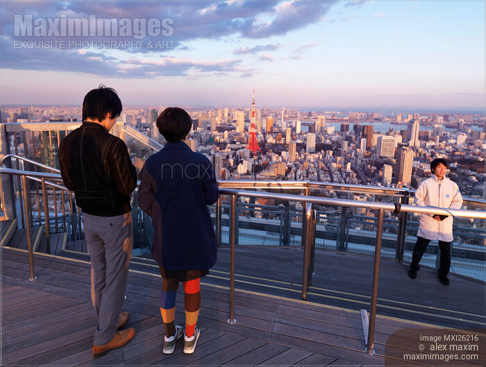 People on observation deck in Tokyo Japan Stock photo of People on observation deck in Tokyo Japan Buy commercial use license at MaximImages