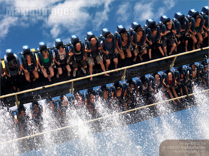 Stock photo of People on Riptide Thrill Ride at Canada's Wonderland Buy commercial use license at MaximImages