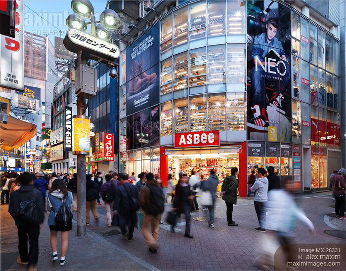 Stock photo of People on streets in Shibuya Tokyo Buy commercial use license at MaximImages