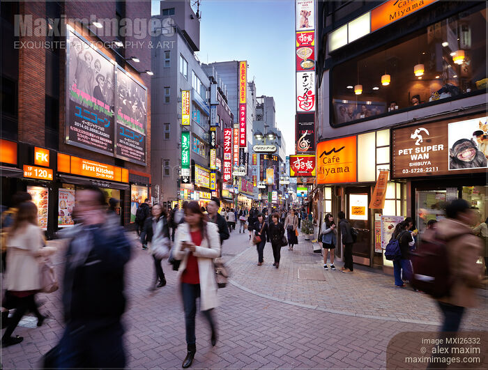 Stock photo of People on streets in Shibuya Tokyo Buy commercial use license at MaximImages