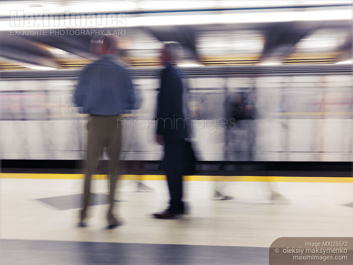 Stock photo of People on subway platform Buy commercial use license at MaximImages