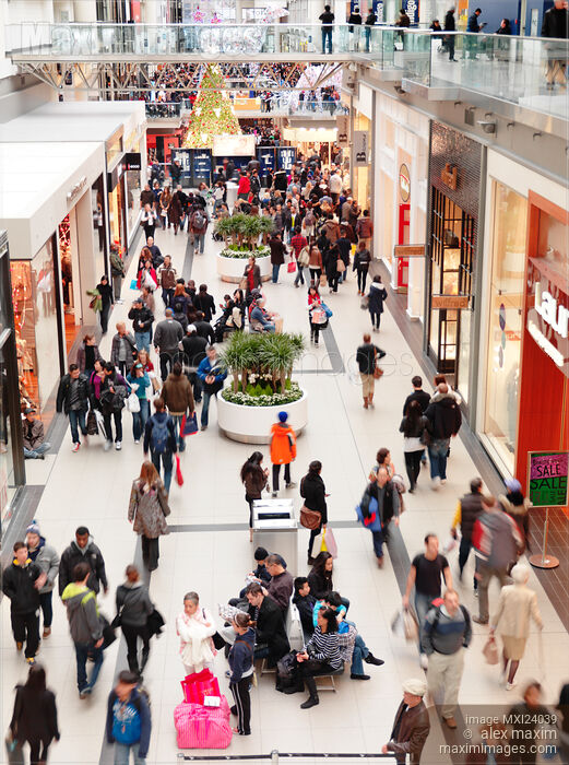 Stock photo of People Shopping at Toronto Eaton Centre Buy commercial use license at MaximImages