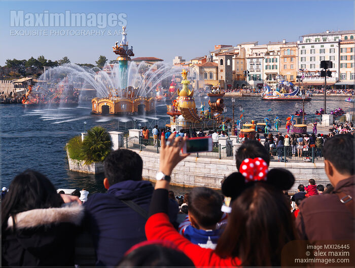 Stock photo of People watching Legend of Mythica show at Tokyo Disneysea Buy commercial use license at MaximImages