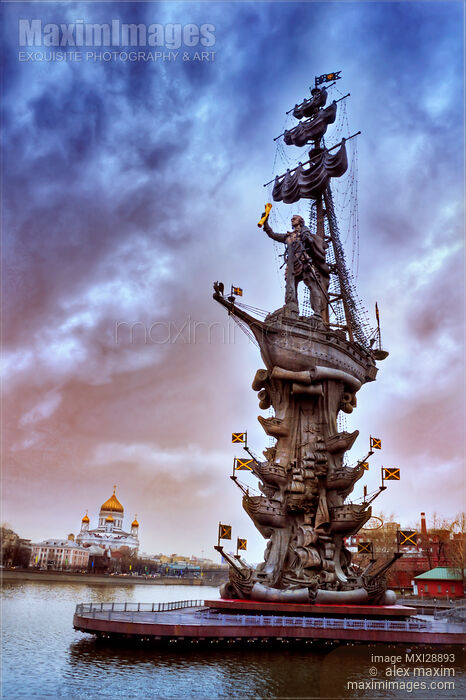 Stock photo of Peter The Great Monument in Moscow Russia Buy commercial use license at MaximImages