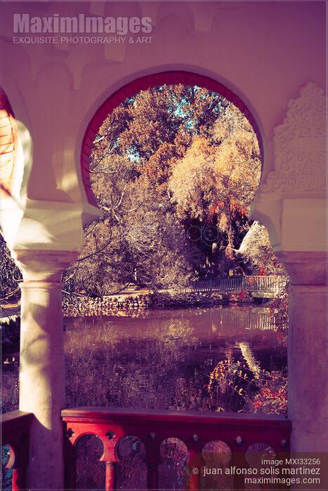 Stock photo of Pond at Maria Luisa Park in Seville Spain Buy commercial use license at MaximImages