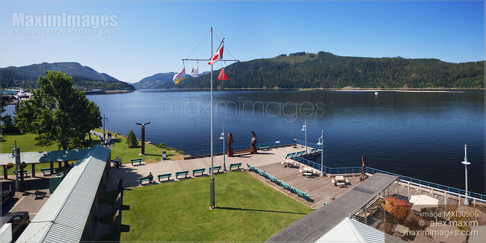 Stock photo of Port Alberni Harbour Quay panoramic view of Alberni Inlet Canada Buy commercial use license at MaximImages