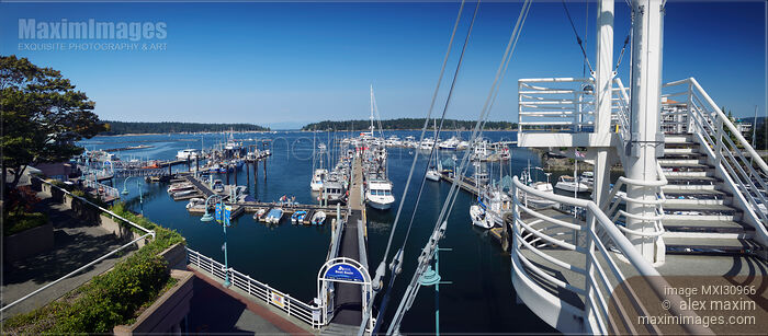 Stock photo of Port of Nanaimo waterfront harbour scenery Vancouver Island Buy commercial use license at MaximImages