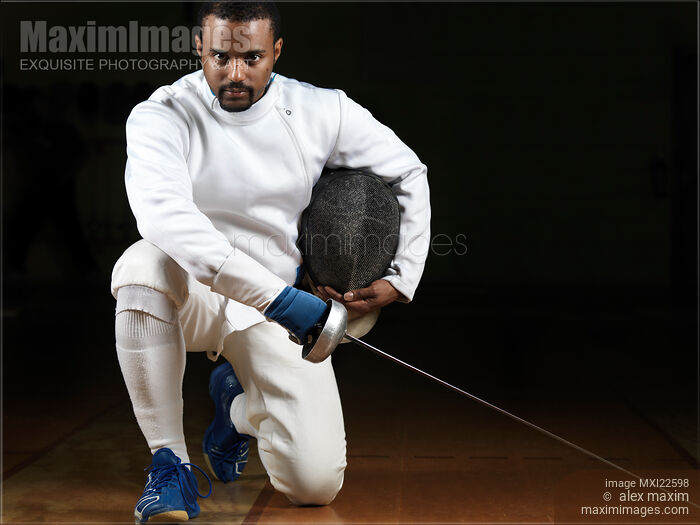 Stock photo of Portrait of a Fencer Buy commercial use license at MaximImages