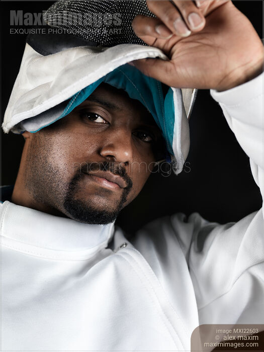 Stock photo of Portrait of a Fencer Buy commercial use license at MaximImages