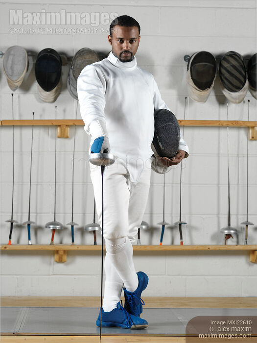 Stock photo of Portrait of a Fencer Buy commercial use license at MaximImages