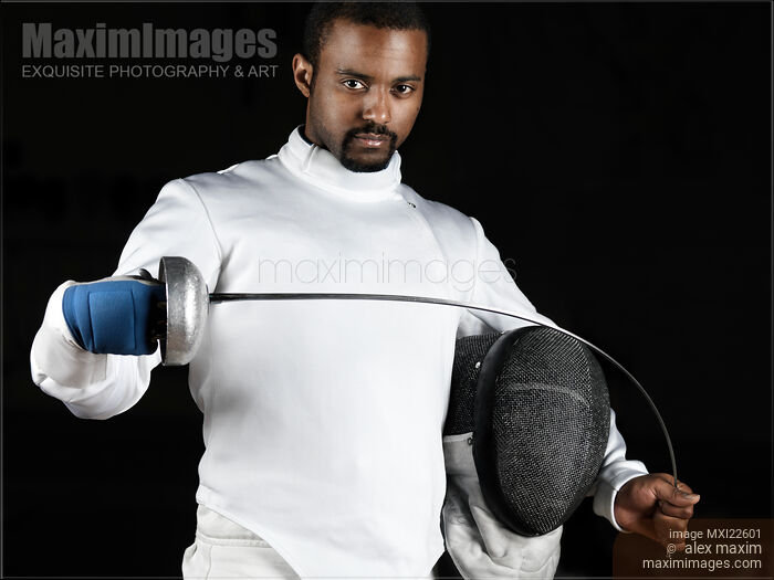 Portrait of a Fencer with an Epee Stock photo of Portrait of a Fencer with an Epee Buy commercial use license at MaximImages
