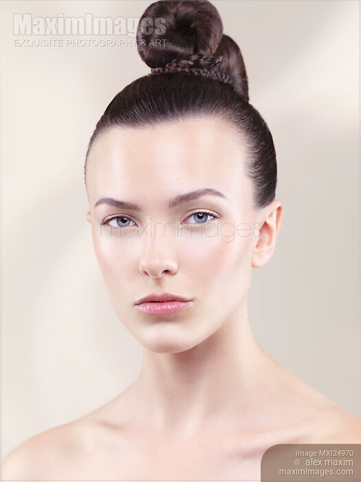 Portrait of beautiful young woman with perfect skin Stock photo of Portrait of beautiful young woman with perfect skin Buy commercial use license at MaximImages