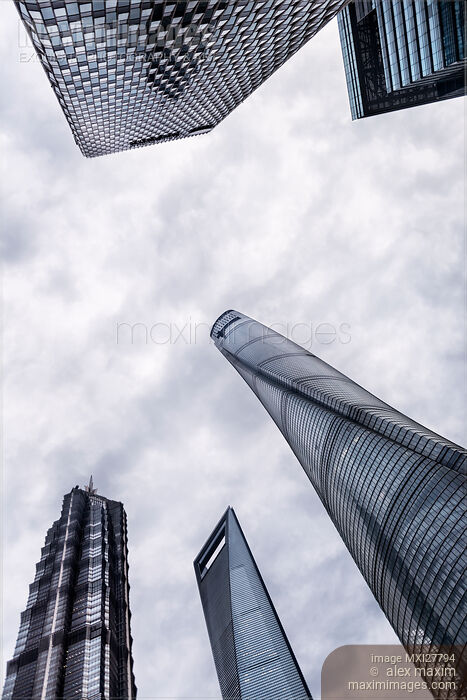 Stock photo of Pudong Shanghai modern architecture abstract view Buy commercial use license at MaximImages